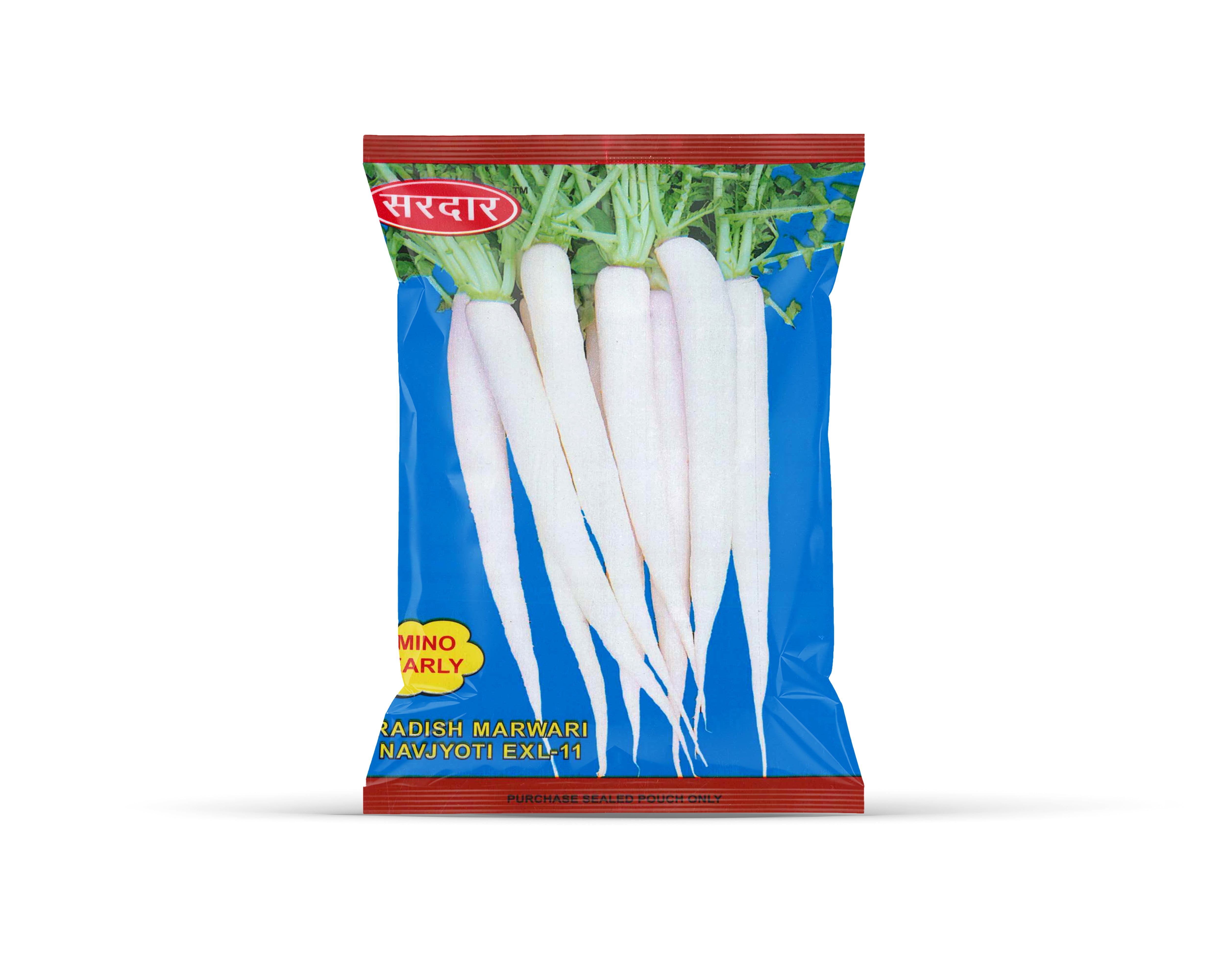 Sardar Grow Seeds Radish Marwari Navjyoti EXL-11 (Mino Early) – Extra Long White Radish Seeds