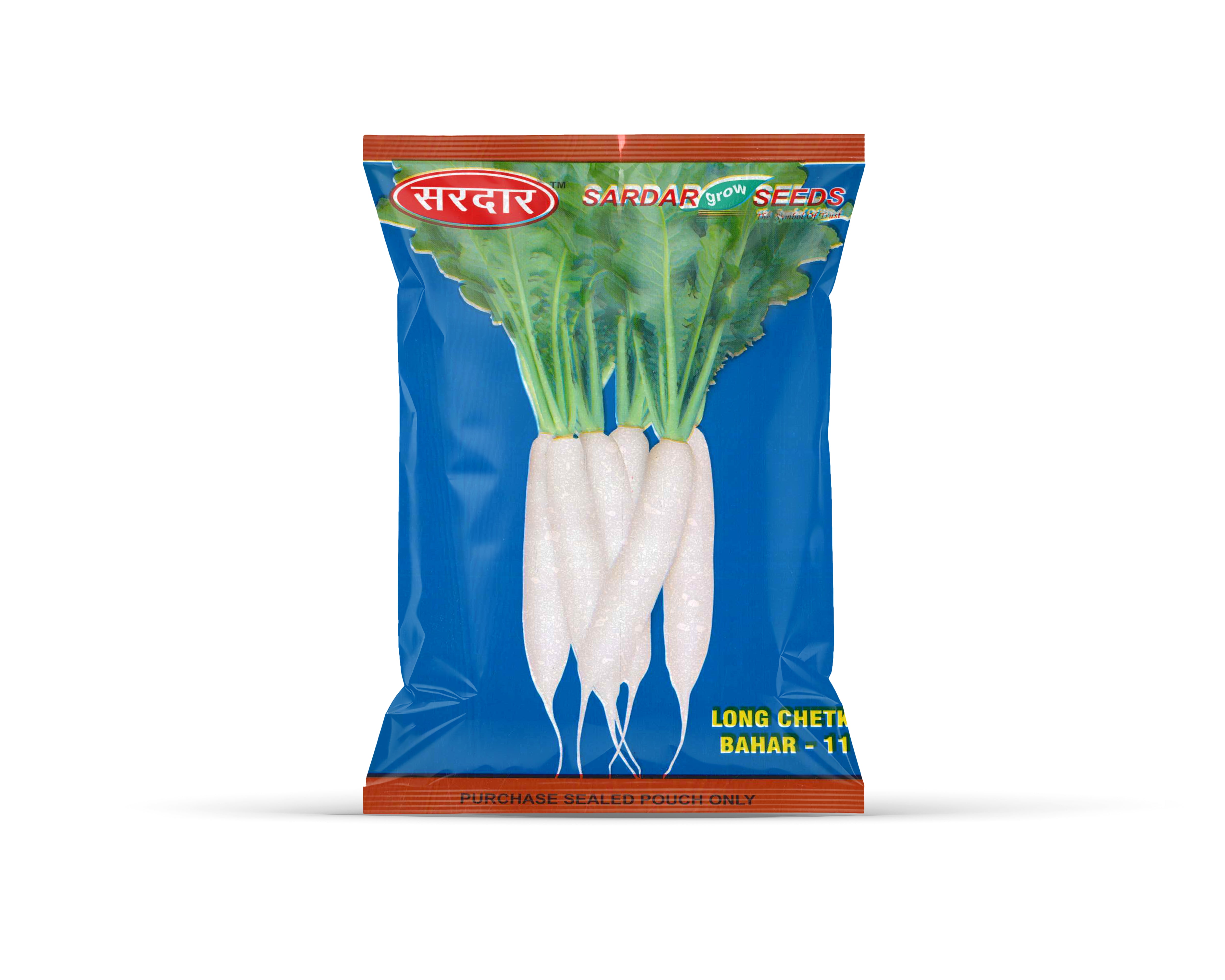 Sardar Grow Seeds Long Chetki Bahar-11 Radish Seeds – High Yield Long White Mooli Variety