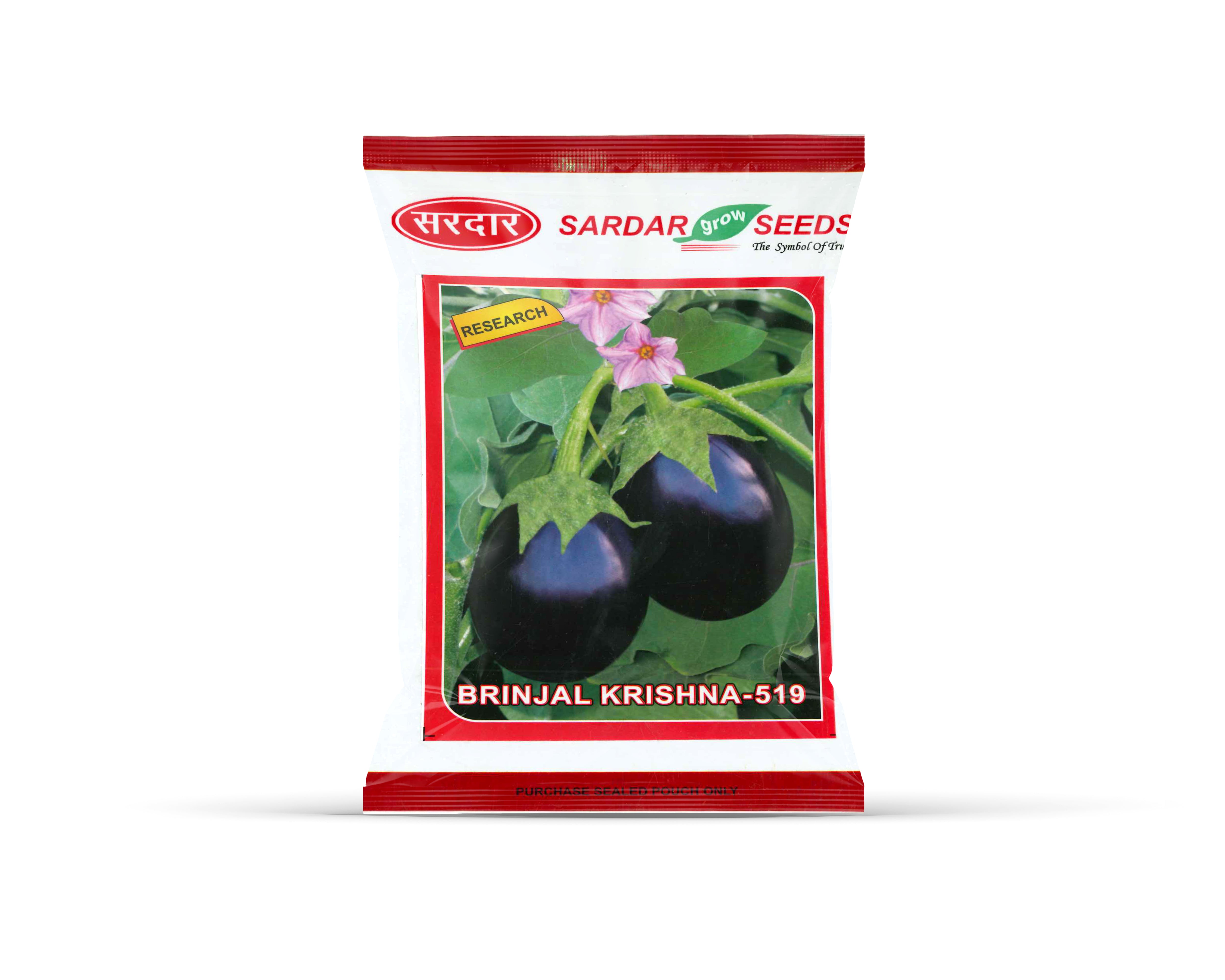 Sardar Grow Seeds Brinjal Krishna-519 – High Yield Round Black Brinjal Seeds