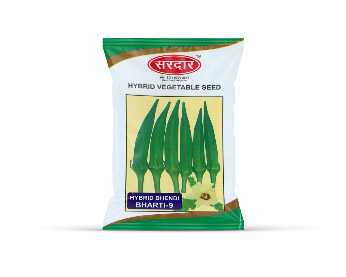 Sardar Hybrid Bhendi Bharti-9 – High Yield F1 Okra (Bhindi) Seeds for Farming & Home Garden